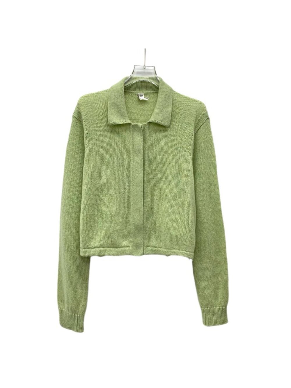 Hermès Light Green Cashmere Knit Cardigan